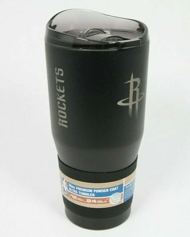 NBA Houston Rockets Ultra 30 oz Black Tumbler Licensed Stainless Steel NEW Cover
