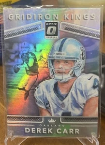 DEREK CARR 2017 Donruss Optic #6 Gridiron Kings HOLO PRIZM Raiders Saints - Picture 1 of 2