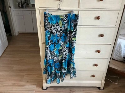 Chicos Floral Skirt with ruffle Size  2 (pull on stretch waist) - Image 1 of 4