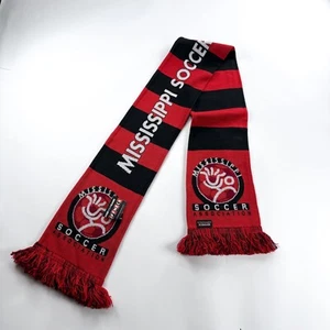 Mississippi Soccer Association Red/Black Stripe Scarf NWT - Picture 1 of 7