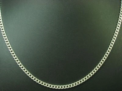 925 Argento Sterling Collana Maglia Grumetta / Vero Argento/51,4cm/14,1g - Immagine 1 di 3