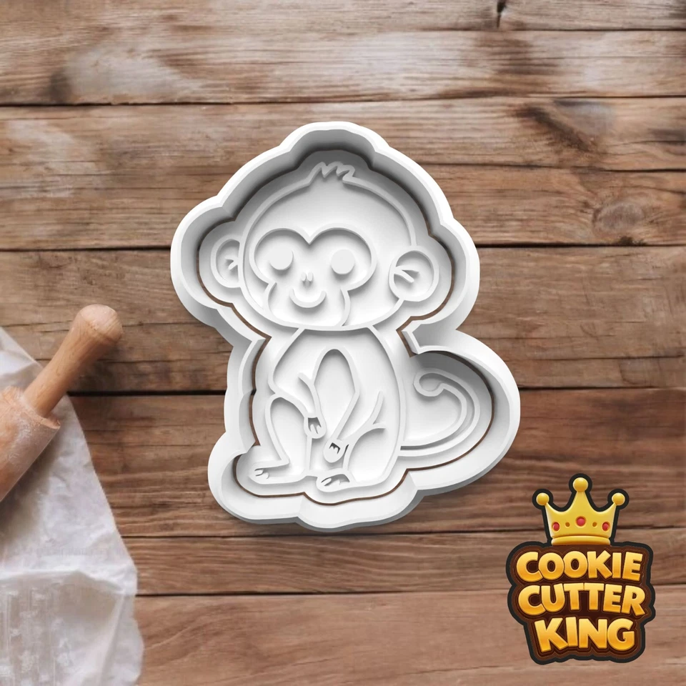Monkey Cookie Cutter & Embosser Stamp - Jungle Mischief Fun - Wildlife Animals - image 1 of 1
