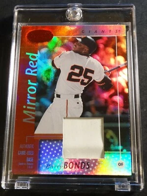 2002 BARRY BONDS LEAF CERTIFIED MIRROR RED #146 BASE CHUNK 070/150 (895) - Image 1 of 2