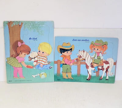 Vintage 1972 Standard Publishing Frame Tray Religious Childrens Puzzles Set of 2 - Image 1 of 4