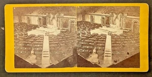 Stereo View Yellow Mount The House of Representatives by Bell Brother 1868 - Picture 1 of 2