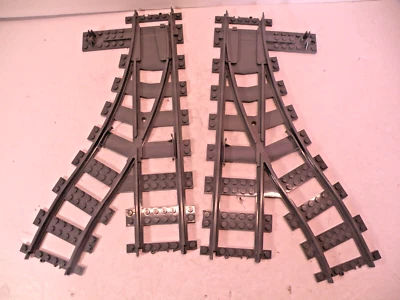 LEGO City Train Track Lot - 1 Ea RC Switch Point Right 53404 and Left 53407 B - Image 1 of 4