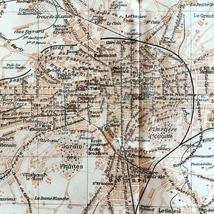 Map Saint Etienne Southern France Rare 1914 Lithograph WW1 Era WHBS - Picture 1 of 2