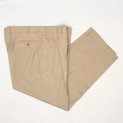 Pantalones de vestir Corneliani para hombre 38x30 pantalones plisados de lana tostados lisos Italia Foto 1 de 4