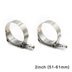 2x Edelstahl Schlauchschelle Clip Ladeluftkühler Kühlmittel Wasser Abgas Rohr T-Bolzen - Bild 1 von 17