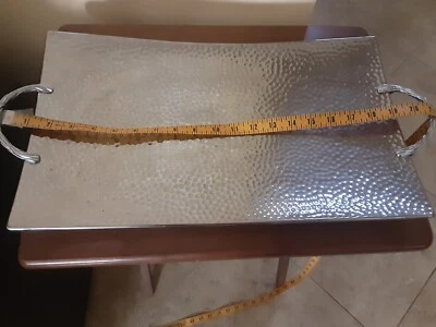 Rectangle silver metal serving tray food display dish dinner party - Image 1 of 2