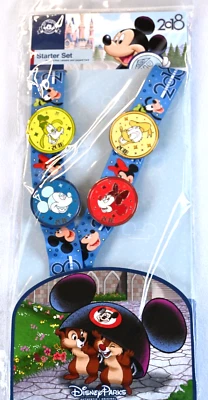 Juego de inicio de cordón de los parques de Disney 2018 4 prendedores Mickey Minnie Donald Goofy difícil de encontrar Foto 1 de 4