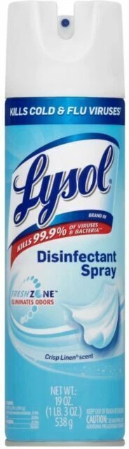 Lysol Disinfectant Spray, Crisp Linen, 19-Ounce Bottle