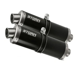 Tubo De Escape Storm by Mivv negro Oval Acero para Yamaha Xt 660 X/r 2004 > 2016 - Imagen 1 de 1