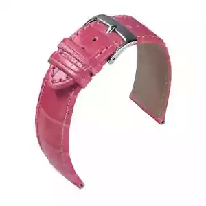 Correa de reloj cocodrilo piel de vaca rosa de Barington/Eulit - 5 anchos de pasarela - Imagen 1 de 1