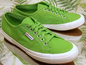 SUPERGA GREEN CANVAS SNEAKERS WALKING COMFORT FASHION SHOES WOMENS SZ 9.5 MENS 8 - Picture 1 of 10