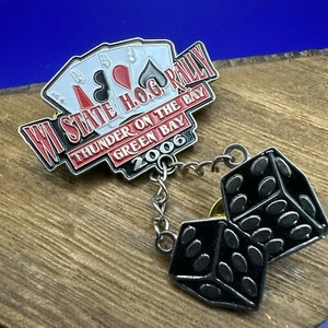 2006 WI State HOG Rally Pin Harley Davidson Thunder On The Bay Green Bay Dice - Picture 1 of 5