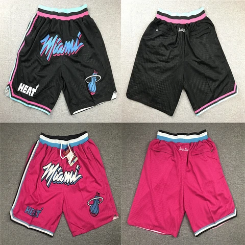 Hot sale Miami Heat Men’s Black Pink with Pockets Basketball Shorts Size: S-XXL Cover