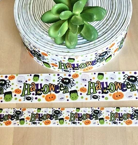 7/8 & 1,5" (1 Yard) Halloween Ripsband Frankenstein Monster Spinnen Mumie - Bild 1 von 1