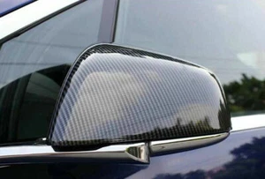 Carbon Fiber ABS Rearview Side Mirror Cover Trim Cap For Tesla Model S 2014-2016 - Picture 1 of 7
