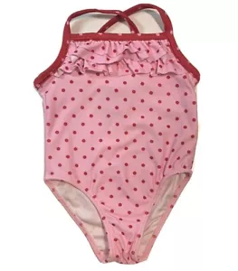 PENELOPE MACK GIRLS SWIMSUIT - PINK POLKA SZ 18 MONTHS - ONE PIECE UPF 50+ - Picture 1 of 1