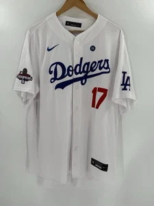 NIKE Shohei Ohtani #17 L.A. Dodgers 2024 World Series Champions Jersey White 11 - Picture 1 of 13