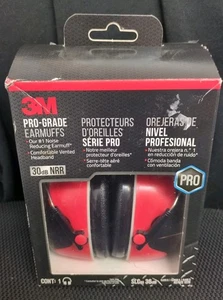 3M Pro-Grade Earmuffs, 30 dB NRR, Red, Adjustable Headband - Picture 1 of 6