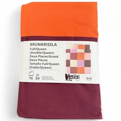 Funda nórdica y fundas de almohada IKEA BRUNKRISSLA rosa a cuadros completa/queen Foto 1 de 2