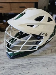 Casco de lacrosse Cascade S blanco/verde ajustable adulto - faltan correas para la barbilla - Imagen 1 de 9