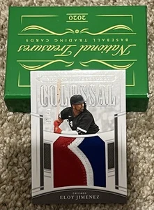 2020 National Treasures Eloy Jimenez Colossal Materials Jersey Patch Silver #/10 - Picture 1 of 2