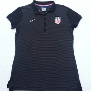 Polo rayé noir Nike Team USA football USMNT USWNT adulte femme GRAND L - Photo 1/8
