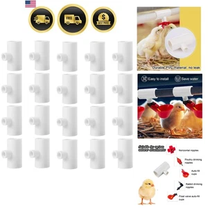 Paquete de 20 tazas de agua para aves de corral completamente automáticas para regar pollos PVC - Imagen 1 de 9