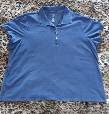 Camisa polo St John's Bay clásica azul con botones para mujer 3X nueva sin etiquetas Foto 1 de 4