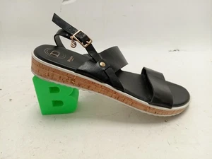 Dune London Women's Black Cork Sole Sandals Size UK 7 EU 40 With Dust Bag - Picture 1 of 9
