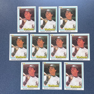 Lote de diez (10) cuentas de 1981 Donruss #228 Reggie Jackson - Yankees Foto 1 de 2