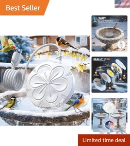 Paquete de 1 calentador de baño para pájaros mejorado para exteriores en invierno, desconectador de estanque 110 vatios... - Imagen 1 de 9