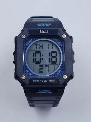 Q&Q Men's Navy Blue Digital Watch w/ Alarm and Chronograph - Image 1 of 4