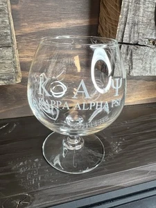 Vintage Kappa Alpha Psi Fraternity Brandy Cognac Snifter Clear Class Bar - Picture 1 of 5
