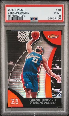 2007 FINEST REFRACTOR #40 LEBRON JAMES PSA 9 - Image 1 of 2