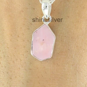 Rosa Opal Anhänger 925 Silber Handarbeit Geschenk Halskette Schmuck - Bild 1 von 3