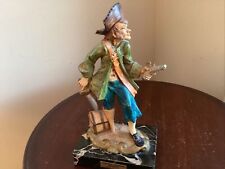 Peg Leg Pirate 8" Figurine On Genuine Carrara Marble Base~Excellent Condition