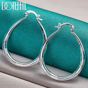 DOTEFFIL 925 Sterlingsilber U-Korn Kreis Reifen Ohrring Mode Charm Schmuck - Bild 1 von 6