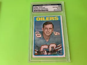 Tarjeta Topps 1972 Bobby Maples Oilers #52 firmada automática PSA/ADN ENCAPSULADA - Imagen 1 de 2
