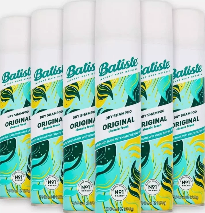 Batiste Instant Hair Refresh Dry Shampoo Original Classic Fresh 200ml-6 Pack - Image 1 of 1