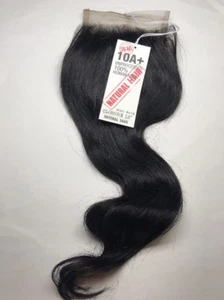 10A+_100% Human Brazilian Virgin Remy Body Wave_Closure_12"_#NATURAL DARK - Picture 1 of 3