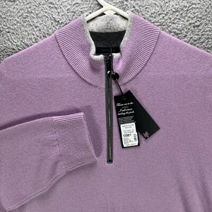 Greyson 1/4 Zip Sweater Mens XL Sebonack Willowherb Wool Cashmere Golf NWT - Picture 1 of 11
