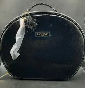 LANCOME Paris Large Round Black Case Cosmetic Travel Bag - Picture 1 of 7