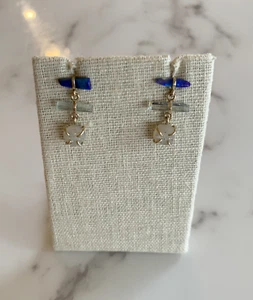 Melissa Joy Manning 14k Gold Boulder Opal, Crystal Stick, &  Druzy Earrings, New - Picture 1 of 4