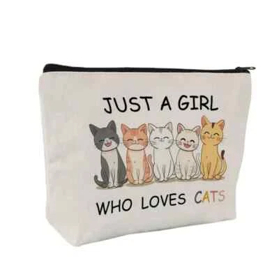 Bag Travel Cosmetics Wash Toiletries Pencil Case Just A Girl Who Loves Cats - Image 1 of 3