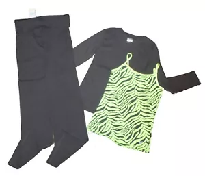 Nuevo Lote 10 12 Pantalones de Yoga Niñas Justicia Negros Camisa Verde Cebra Cami - Imagen 1 de 3