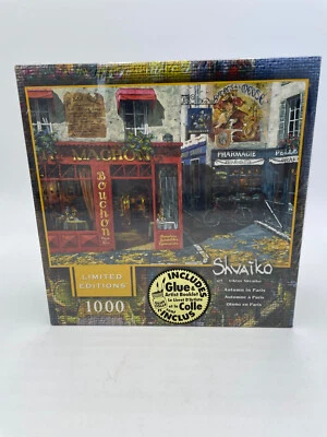 Jigsaw Puzzle Viktor Shvaiko 1000 Pc Autumn in Paris Mega Includes Glue and Book - Image 1 of 4